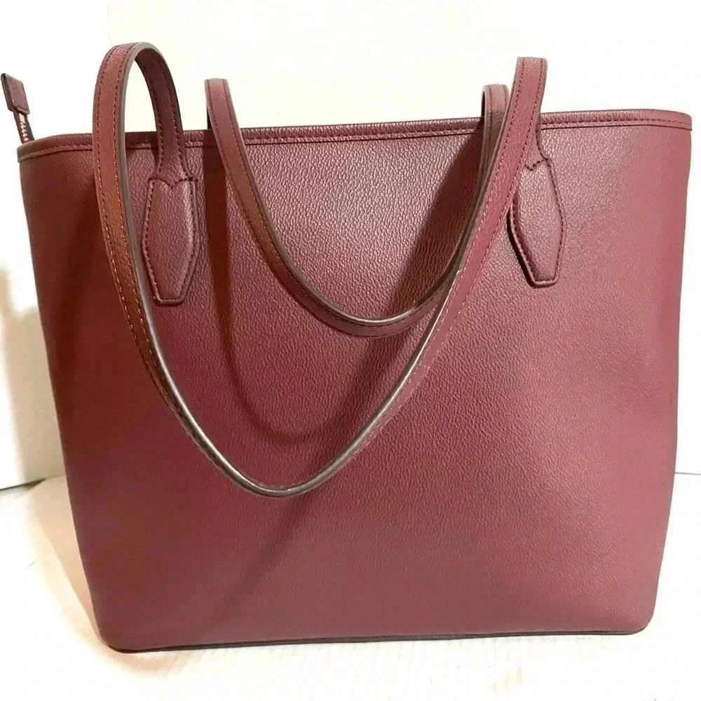 Kate spade burgundy saffiano leather tote handbag